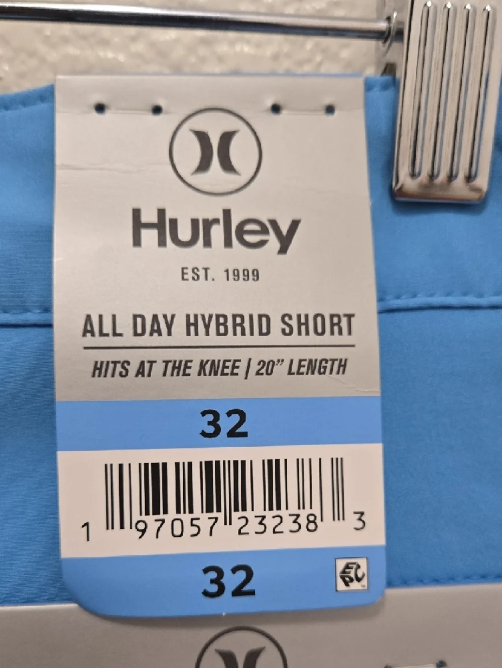 Hurley Men's All Day Hybrid Shorts - Sky Blue - Picture 8 of 8